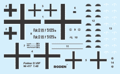     FOKKER D.VII (FOKKER-BUILT, LATE),  RODEN,  1/48  Rod417 # 3 hobbyplus.ru