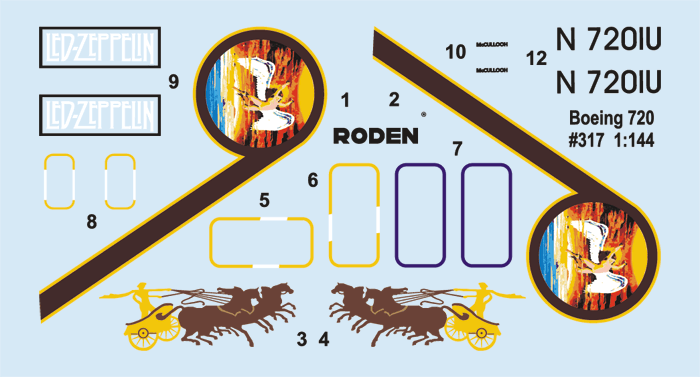    BOEING 720,  RODEN,  1/144, : Rod317 # 3 hobbyplus.ru