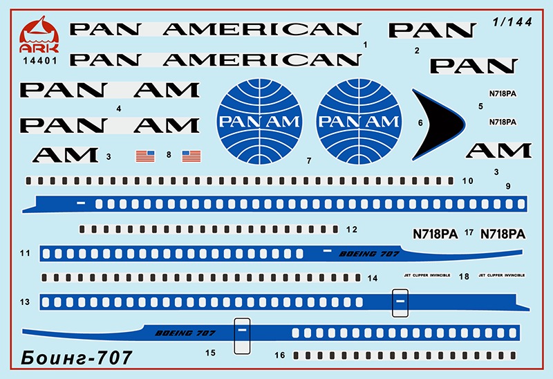       707, Pan American,  1:144. # 5 hobbyplus.ru