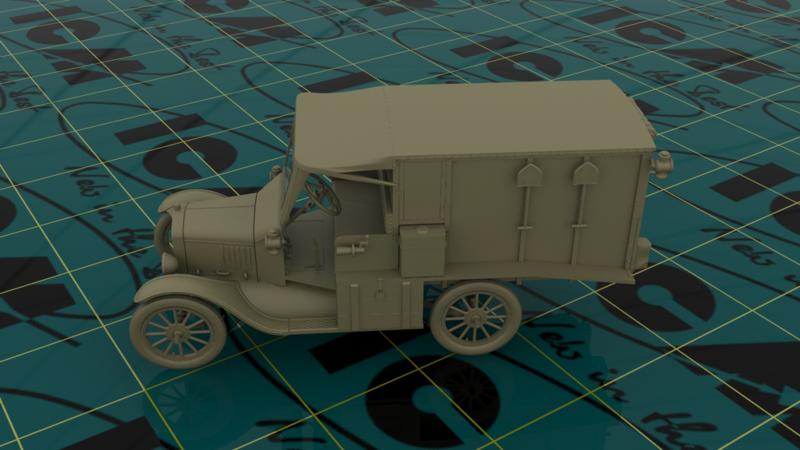 Сборная модель Model T 1917 санитарная, Американский автомобиль І МВ, масштаб: 1/35, производитель: ICM, артикул: 35661 # 4 hobbyplus.ru