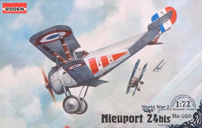 Сборная модель Французский истребитель-биплан Nieuport 24 bis, производства RODEN, масштаб 1/72, артикул: Rod059 # 1 hobbyplus.ru