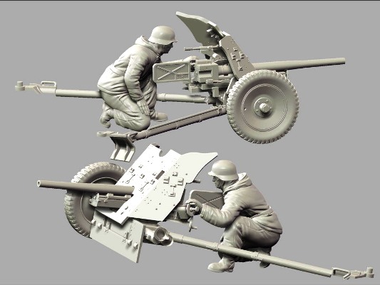 Сборная модель Немецкая противотанковая пушка ПАК-36 с расчетом, производства «Звезда», масштаб 1:35, артикул 3610 # 8 hobbyplus.ru