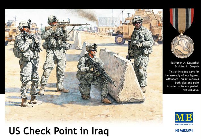 Сборная модель Американский контрольный пункт в Ираке, производства MASTER BOX, масштаб 1:35, артикул 3591 # 1 hobbyplus.ru