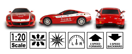 Радиоуправляемый автомобиль Ferrari Fiorano 599GTB . Масштаб 1:20. Красного цвета. # 1 hobbyplus.ru
