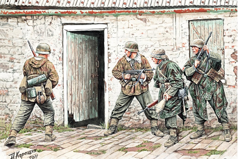 Сборная модель Немецкая пехота, Западная Европа, 1944-1945, производства MASTER BOX, масштаб 1:35, артикул 3584 # 1 hobbyplus.ru
