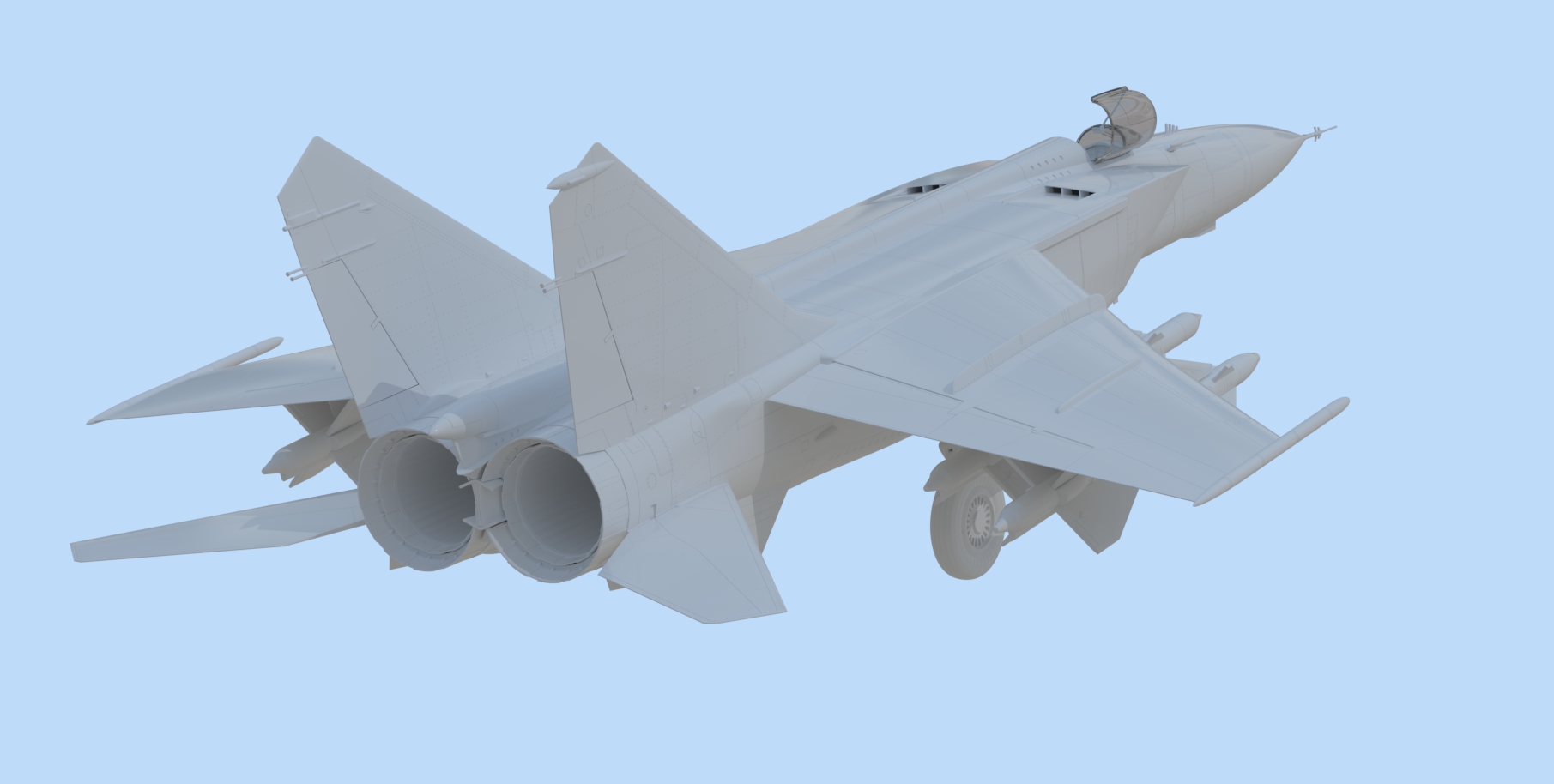Сборная модели самолета Советский истребитель-перехватчик МиГ-25ПД, от ICM масштаб 1:48. # 3 hobbyplus.ru