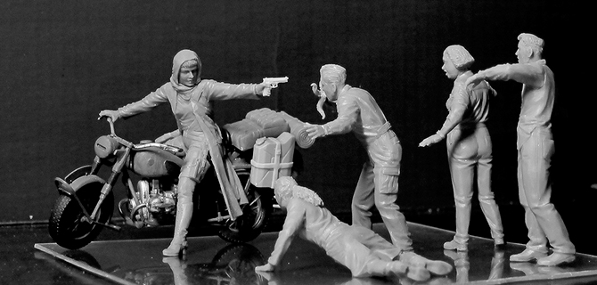 Сборная модель «Охотник на зомби – Дорога к свободе», из серии «Земля зомби», производства MASTER BOX, масштаб 1:35, артикул 35175 # 3 hobbyplus.ru
