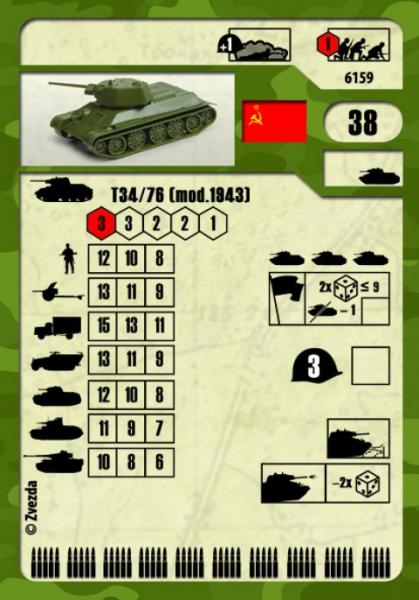 Сборная модель Советский средний танк Т-34/76 (обр. 1943), производитель «Звезда», масштаб 1:100, артикул 6159 # 4 hobbyplus.ru