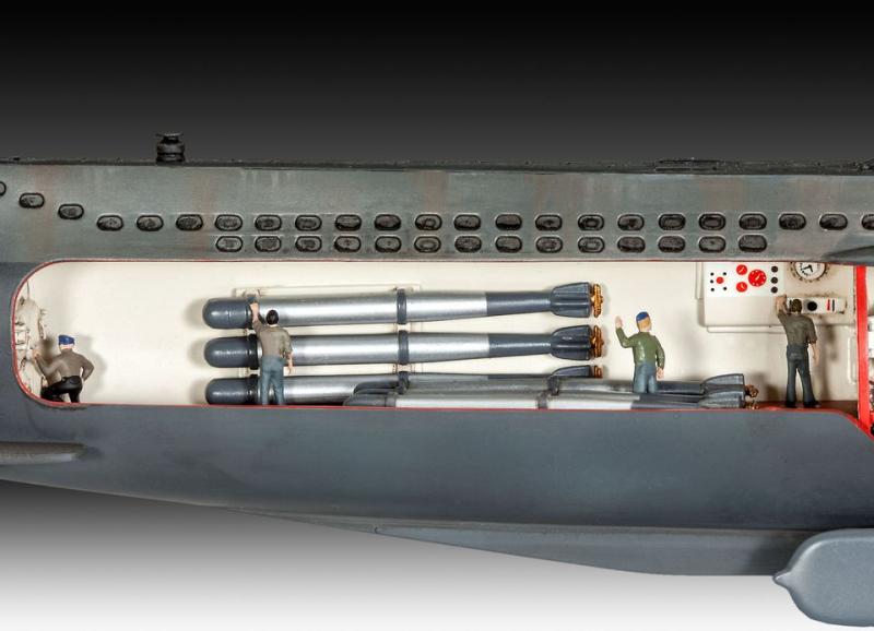 Сборная модель немецкой подводной лодки U-47 с интерьером, артикул 05060, производства REVELL, Германия, масштаб 1:125 # 3 hobbyplus.ru