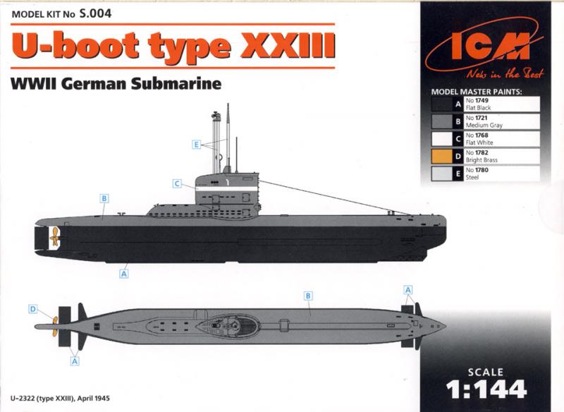 XXVII Seehund, Германская подводная лодка, ICM Art.: S.004 Масштаб: 1/144 # 2 hobbyplus.ru