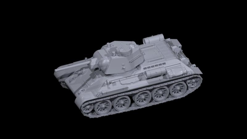 Советский средний танк Т-34/76 (производства конца 1943 года).  ICM Art.: 35366 Масштаб: 1/35 # 3 hobbyplus.ru