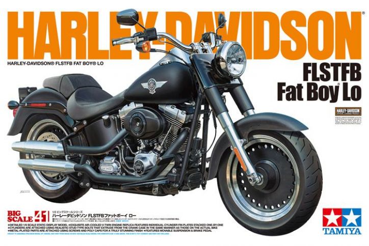 Сборная модель мотоцикла Harley-Davidson FLSTFB - Fat Boy Lo (ограниченная серия) L=400мм, масштаб 1:6, производитель Tamyia, артикул: 16041 # 1 hobbyplus.ru