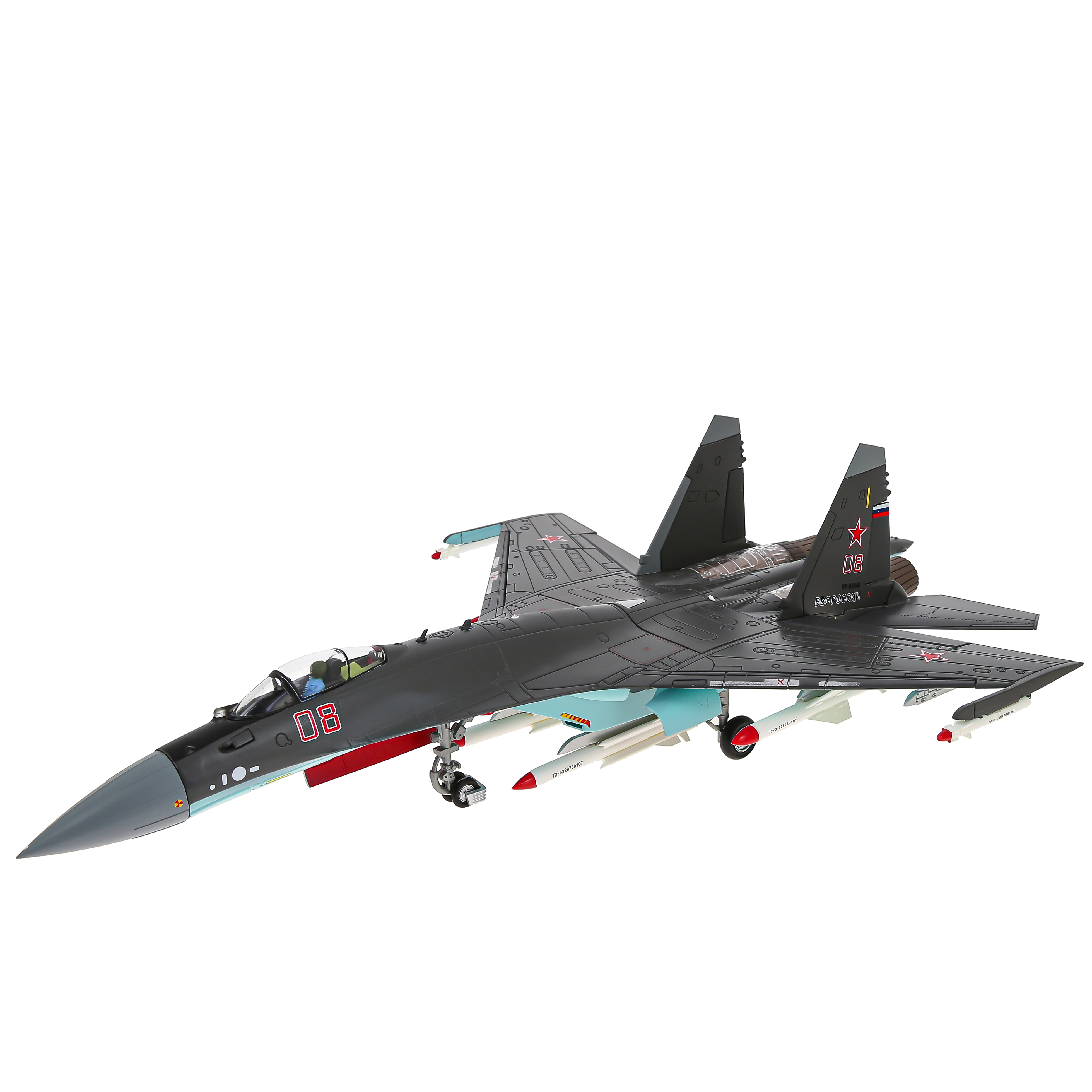       -35 ,  1:48.  47 . Large metal model of a Russian Su-35 fighter airplane, scale 1:48. Length 47 cm. # 3 hobbyplus.ru