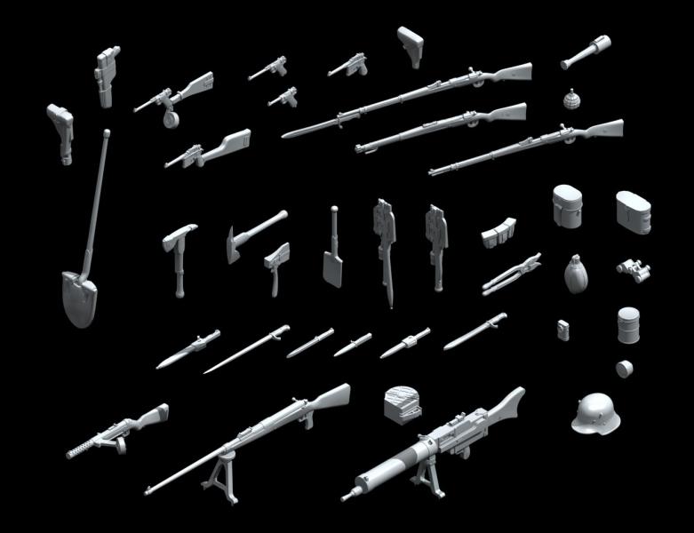 Вооружение и снаряжение Германской пехоты, 1МВ, ICM Art.: 35678 Масштаб: 1/35 # 2 hobbyplus.ru