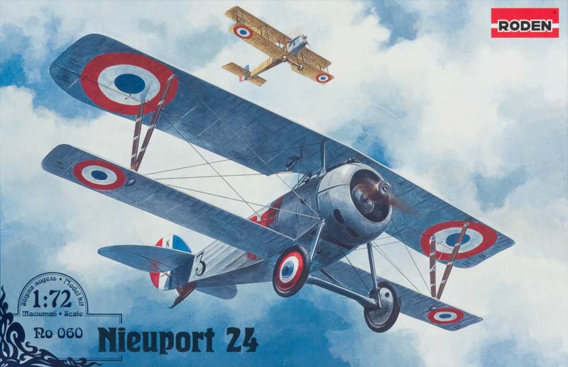 Сборная модель Французский истребитель-биплан Nieuport 24., производства RODEN, масштаб 1/72, артикул: Rod060 # 1 hobbyplus.ru
