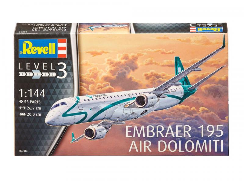 Сборная модель самолета EMBRAER 195 AIR DOLOMITI, масштаб 1/144, производства REVELL, артикул 04884 # 2 hobbyplus.ru