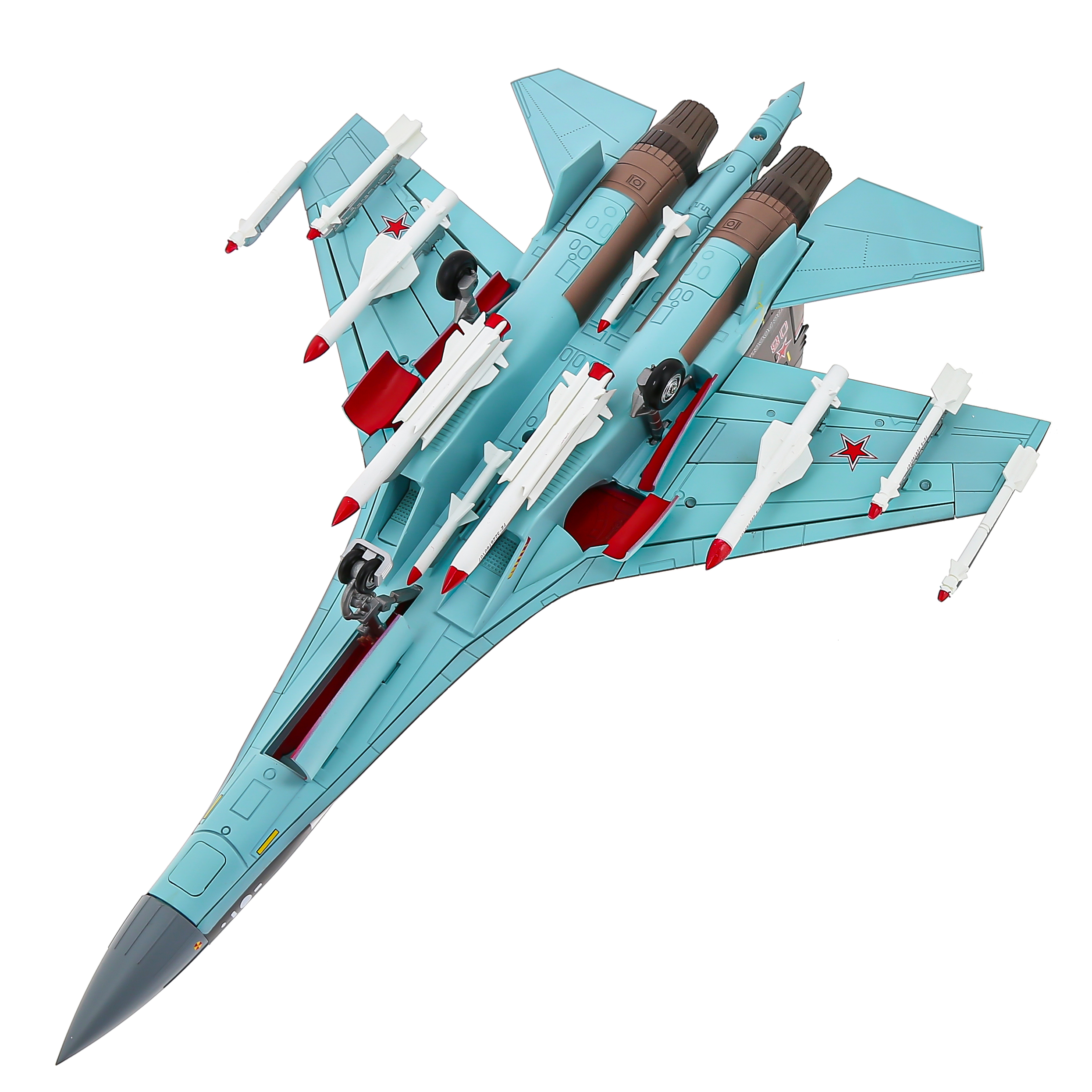       -35 ,  1:48.  47 . Large metal model of a Russian Su-35 fighter airplane, scale 1:48. Length 47 cm. # 6 hobbyplus.ru