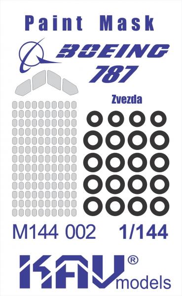 Окрасочная маска на Boeing 787 Dreamliner (Звезда), масштаб 1/144, производитель KAV models, артикул: M144 002 # 1 hobbyplus.ru