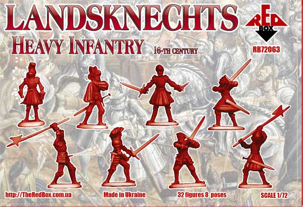 Миниатюрные фигуры Ландскнехты (Тяжелая пехота) 16 век, производитель 