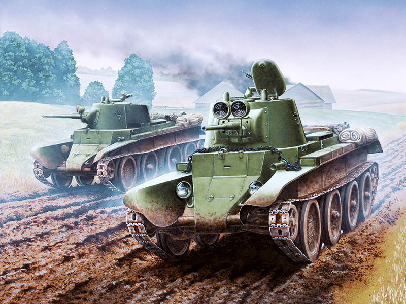 Сборная модель Советский легкий танк БТ-7М , производства ARK Models, масштаб 1/35, артикул: 35027 # 2 hobbyplus.ru