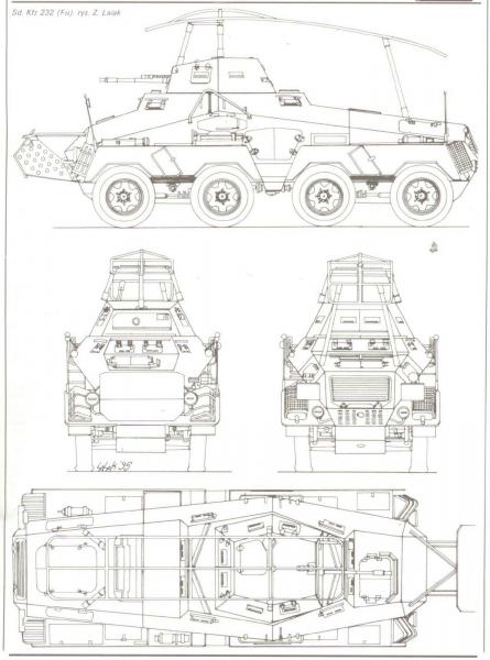 Сборная модель Немецкий тяжелый бронированный автомобиль Sd. Kfz 232 FU (8-RAD), масштаб 1/72, артикул: Rod704 # 6 hobbyplus.ru