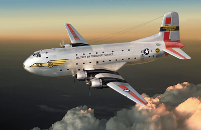 Сборная модель самолета C-124A Globemaster II, производства RODEN, масштаб 1/144. # 1 hobbyplus.ru