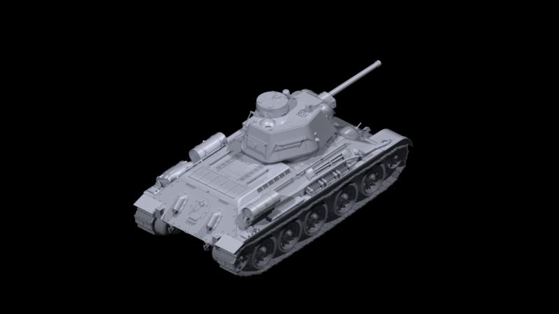 Советский средний танк Т-34/76 (производства конца 1943 года).  ICM Art.: 35366 Масштаб: 1/35 # 5 hobbyplus.ru