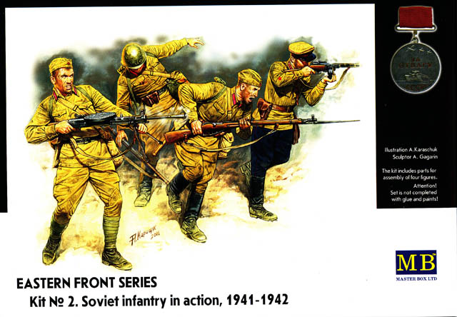 Сборная модель Советская пехота в бою, Восточный фронт, 1941-1942, производства MASTER BOX, масштаб 1:35, артикул 3523 # 1 hobbyplus.ru