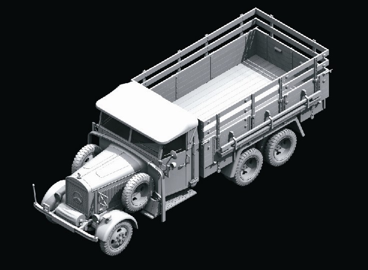 Германский армейский грузовик ІІ МВ Typ LG3000 , ICM Art.: 35405 Масштаб: 1/35 # 1 hobbyplus.ru
