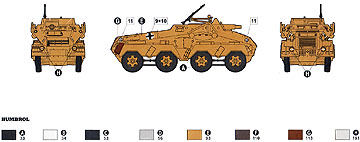 Сборная модель Немецкий тяжелый бронированный автомобиль Sd. Kfz 233, масштаб 1/72, артикул: Rod706 # 5 hobbyplus.ru