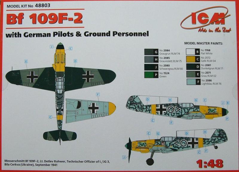 Bf-109F-2 с пилотами и техниками ВВС Германии ВВС ICM Art.: 48803 Масштаб: 1/48 # 2 hobbyplus.ru