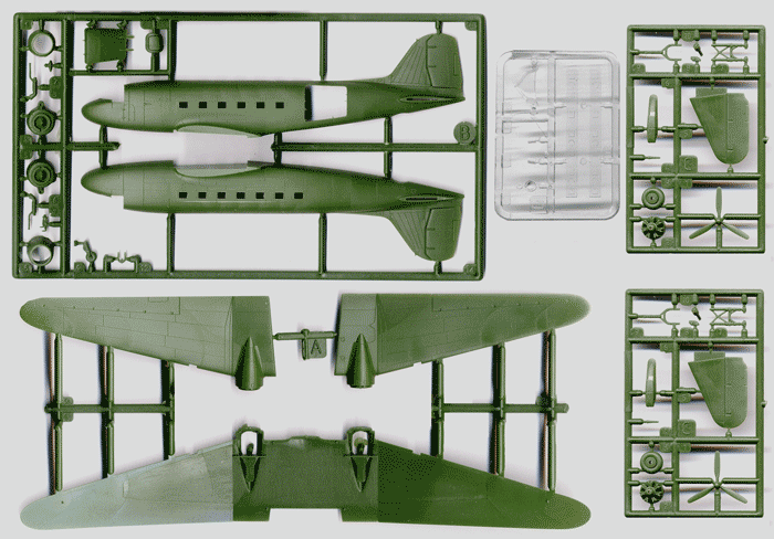 Сборная модель самолета Douglas C-47 Skytrain, производства RODEN, масштаб 1/144. # 2 hobbyplus.ru