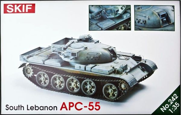 Сборная модель Ливанский бронетранспортер БТР-55, производства SKIF, масштаб 1:35, артикул SK242 # 1 hobbyplus.ru