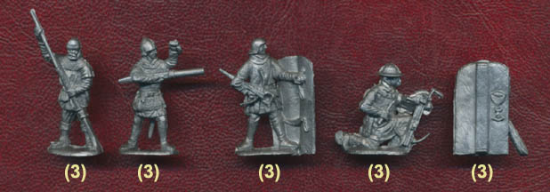 Миниатюрные фигуры Гуситские пехотинцы 15-го века, производитель 