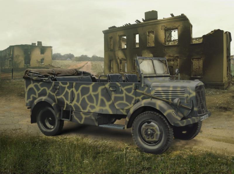 Германский армейский автомобиль II МВ L1500A (Kfz.70), ICM Art.: 35525 Масштаб: 1/35 # 2 hobbyplus.ru