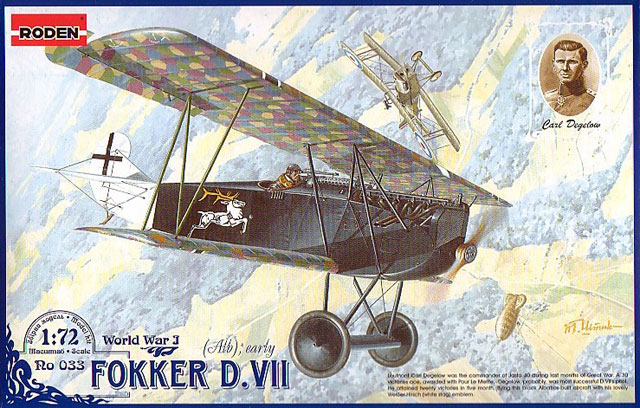 Сборная модель Германский самолет Fokker D.VII Alb early., производства RODEN, масштаб 1/72, артикул: Rod033 # 1 hobbyplus.ru