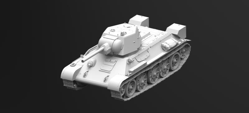 Советский средний танк Т-34/76 (производства начала 1943 года).  ICM Art.: 35365 Масштаб: 1/35 # 4 hobbyplus.ru