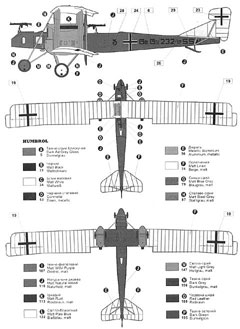 Сборная модель Германский средний бомбардировщик Gotha G.IV., производства RODEN, масштаб 1/72, артикул: Rod011 # 3 hobbyplus.ru