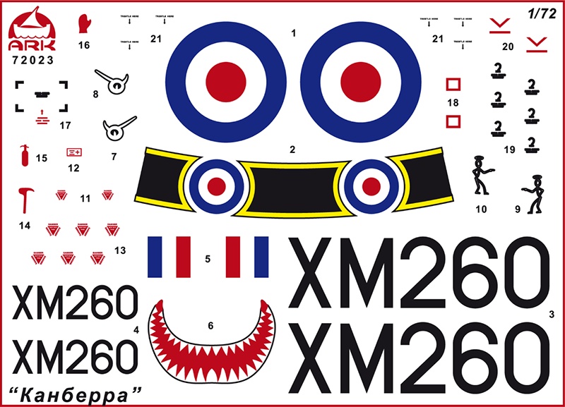 Сборная модель Английский средний бомбардировщик Инглиш Электрик «Канберра» B(I) Mk.8, масштаб 1:72. # 10 hobbyplus.ru