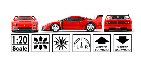 Радиоуправляемый автомобиль Ferrari F40 COMPETIZIONE. Масштаб 1:20.   # 1 hobbyplus.ru