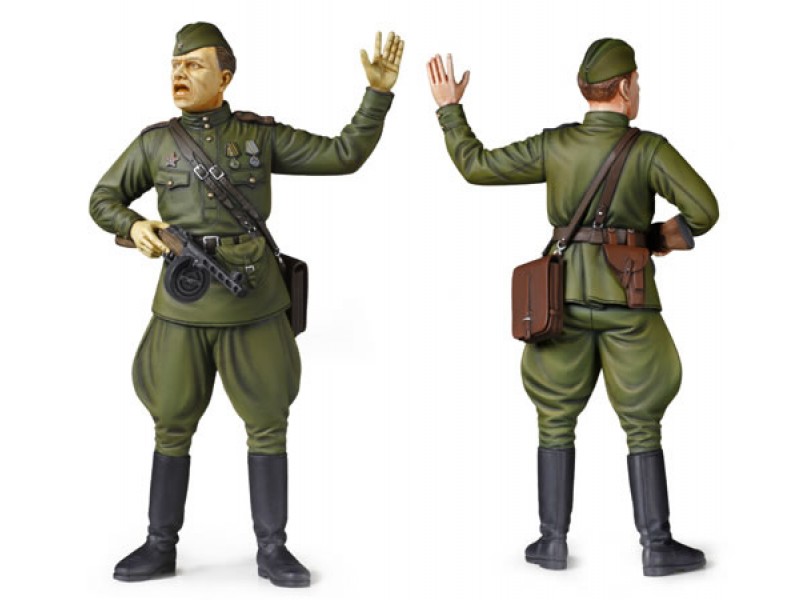 Сборная фигура солдата: Фигура советского офицера с автоматом ППШ, масштаб: 1/16, производитель TAMIYA, артикул: 36314 # 2 hobbyplus.ru