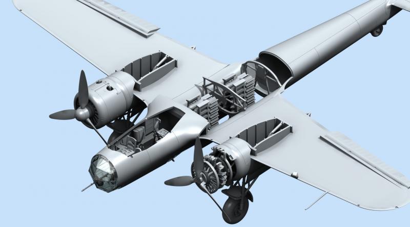 Сборная модель Do 17Z-2, Германский бомбардировщик ІІ МВ, масштаб: 1/72, производитель: ICM, артикул: 72304 # 4 hobbyplus.ru