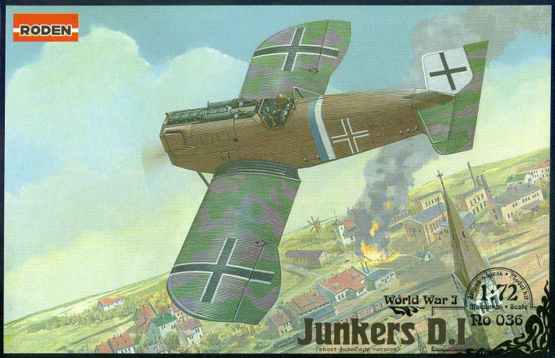 Сборная модель Германский моноплан-истребитель Junkers D.I late., производства RODEN, масштаб 1/72, артикул: Rod036 # 1 hobbyplus.ru