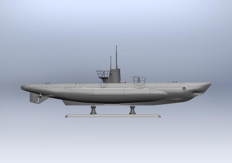 Тип IIB (1943 г.) Германская подводная лодка, ICM Art.: S.010 Масштаб: 1/144 # 4 hobbyplus.ru