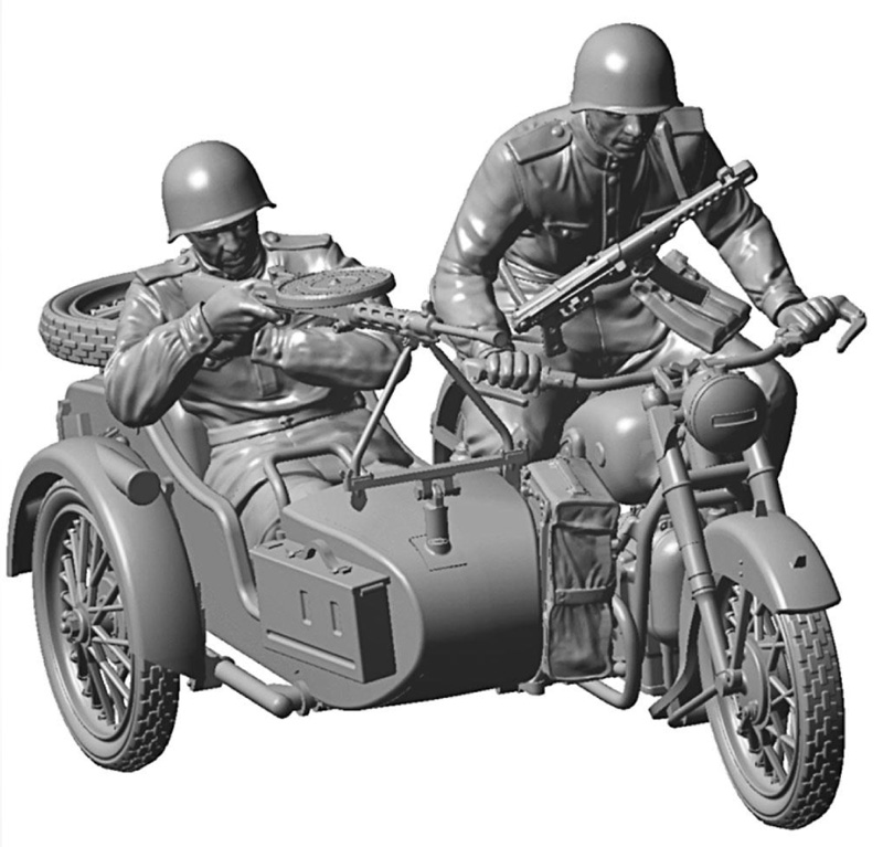 Сборная модель, Советский мотоцикл М-72,  производства «Звезда» масштаб 1:35, артикул 3639. # 1 hobbyplus.ru