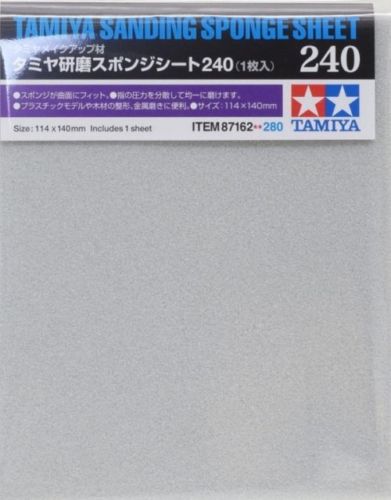 Наждачная бумага на поролоновой основе с зернистостью 240, TAMIYA, артикул 87162 # 1 hobbyplus.ru