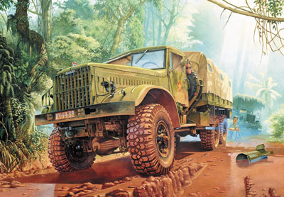 Сборная модель грузового автомобиля КрАЗ-214Б, производства RODEN, масштаб 1/35 # 1 hobbyplus.ru
