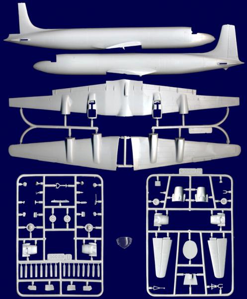 Сборная модель Пассажирский самолет DC-7C, Japan Air Lines, производства RODEN, масштаб 1/144, артикул: Rod303 # 1 hobbyplus.ru