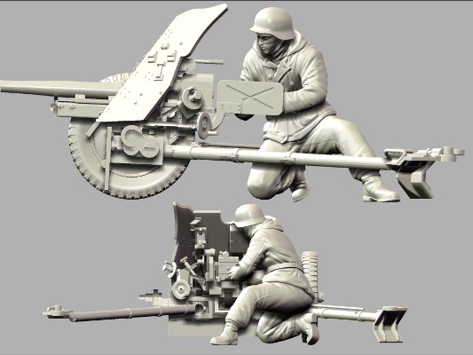 Сборная модель Немецкая противотанковая пушка ПАК-36 с расчетом, производства «Звезда», масштаб 1:35, артикул 3610 # 9 hobbyplus.ru