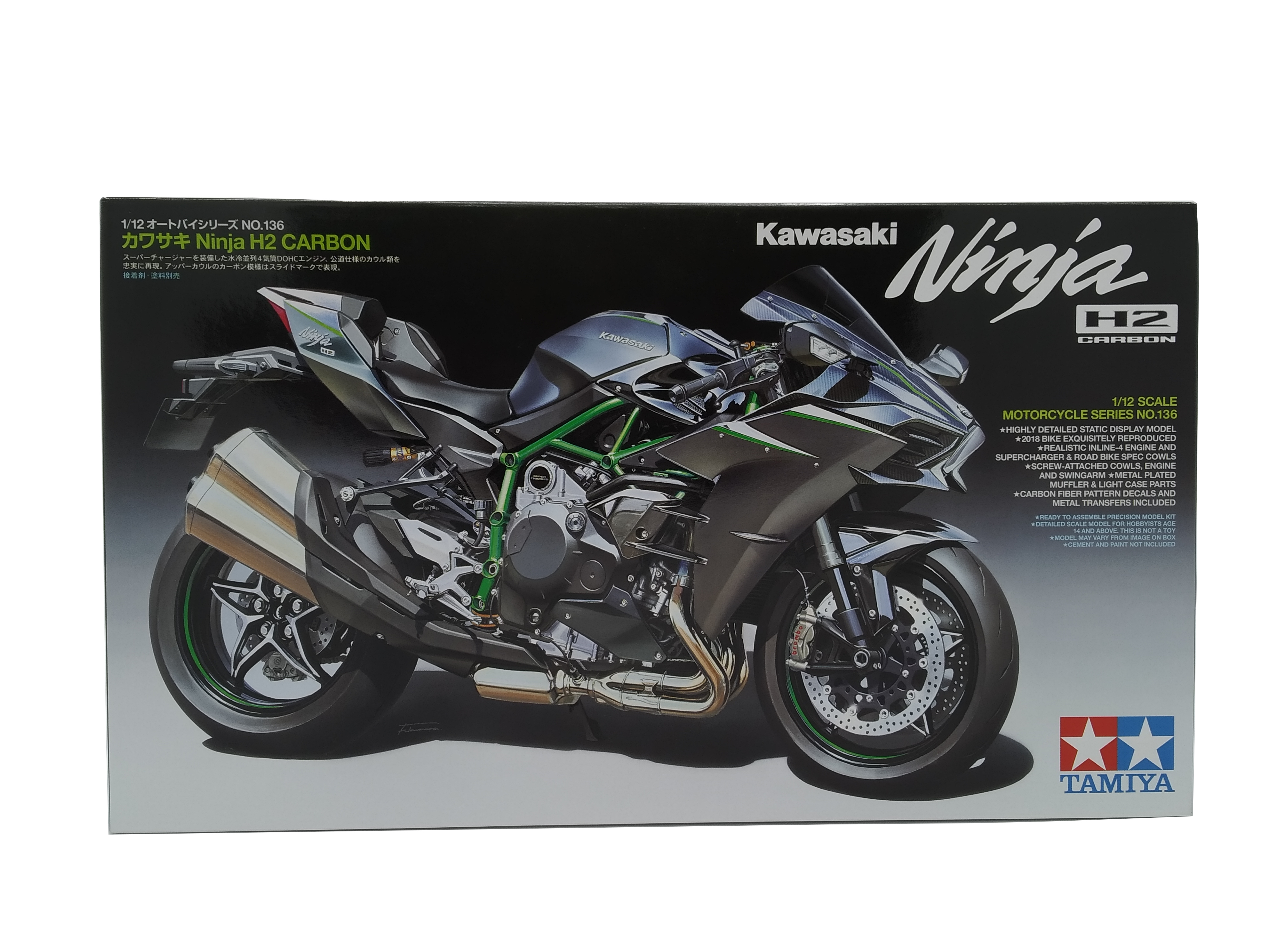 Сборная модель мотоцикла Kawasaki Ninja H2 Carbon в масштабе 1:12 Tamiya 14136 # 1 hobbyplus.ru